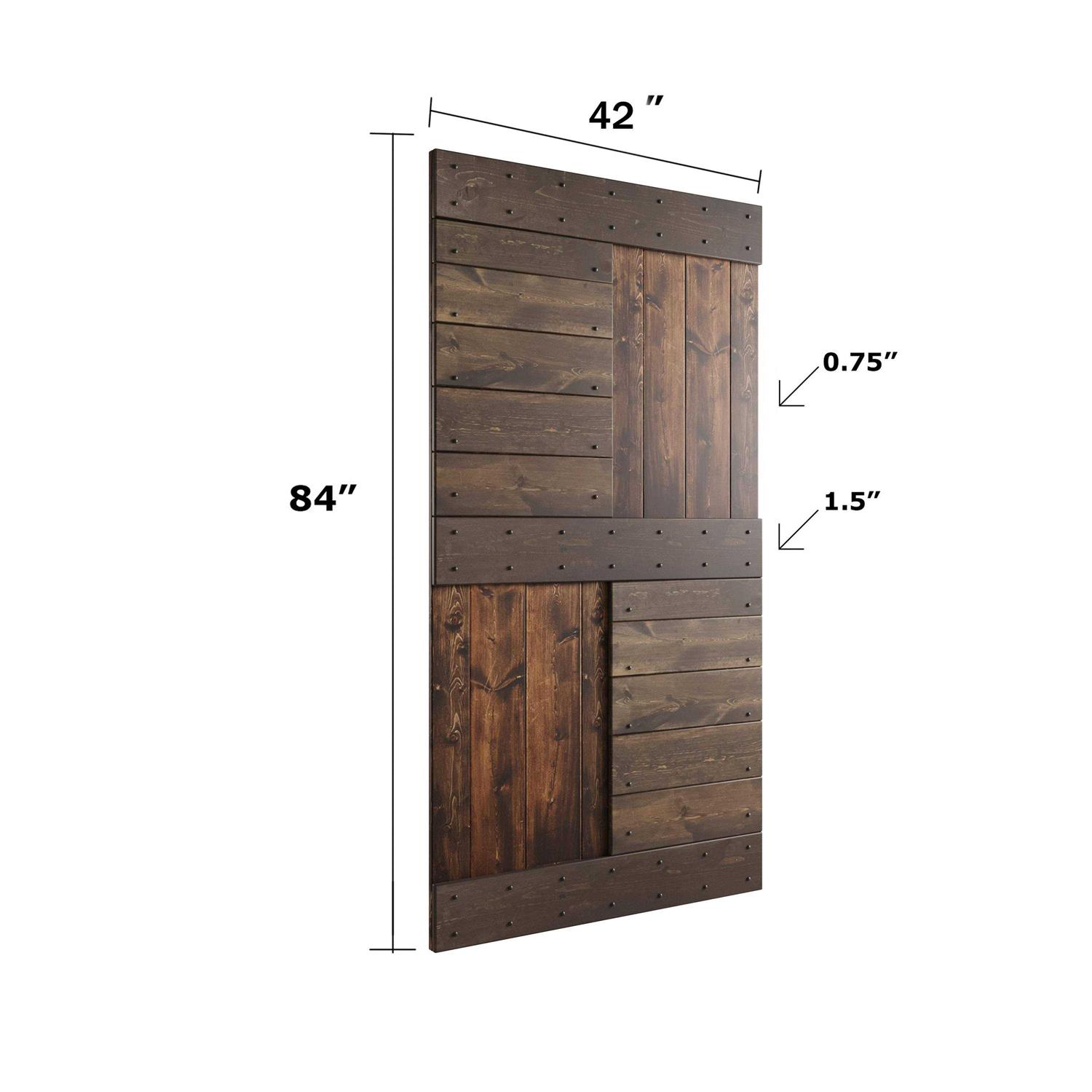 Coast Sequoia INC S Series 84 Knotty Pine Wood Sliding Barn Door with Hardware Kit - Image 5