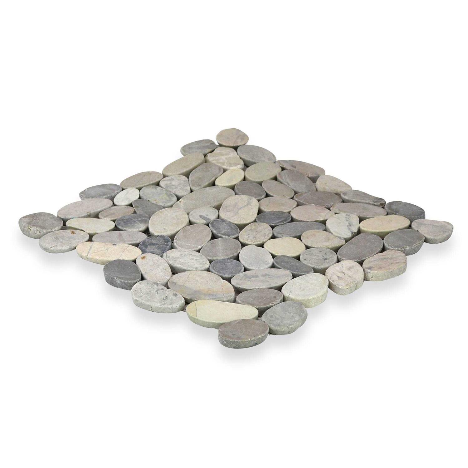Tile Connection Sliced Pebble Grey 11-1/4 in. x 11-1/4 in. x Mesh-Mounted Mosaic Tile - Image 3