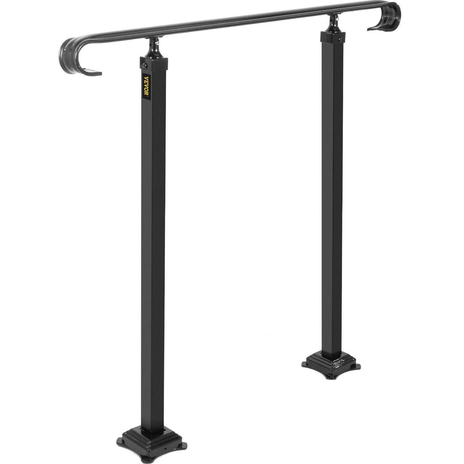 VEVORbrand Handrail for Stairs Fit 1 or 2 Steps Wrought Iron Handrail,Outdoor Stair Railing - Image 3