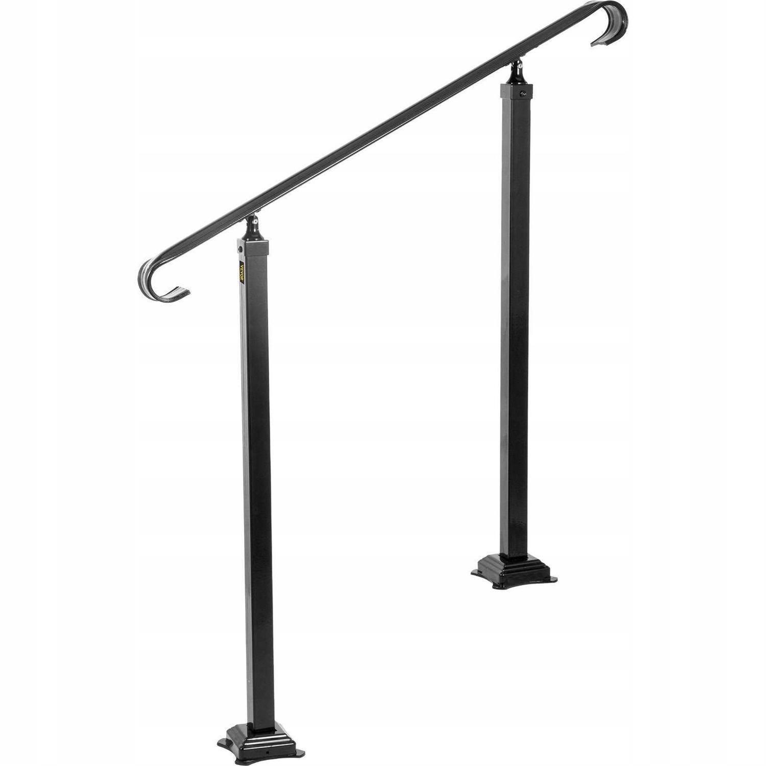 VEVORbrand Handrail for Stairs Fit 1 or 2 Steps Wrought Iron Handrail,Outdoor Stair Railing - Image 3