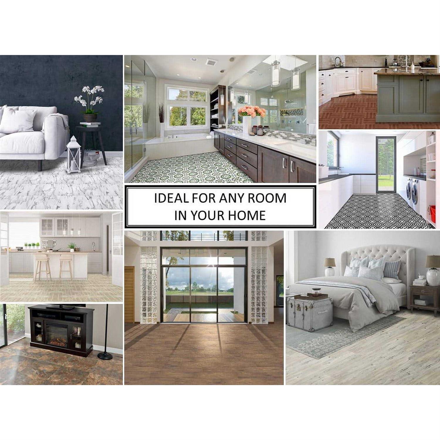 Achim Sterling Black & White 12x12 Self Adhesive Vinyl Floor Tile - Image 4