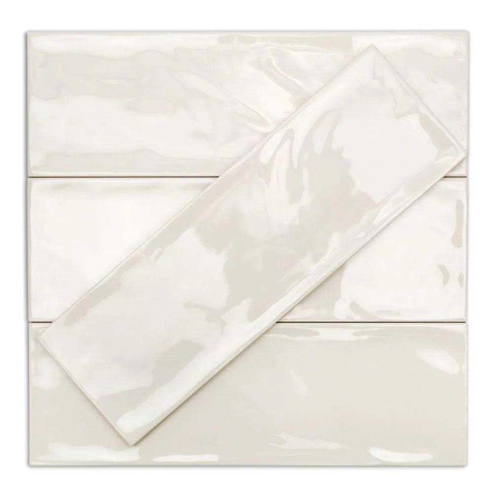 Unbranded Del Ray Ivory 4-in x 12-in Polished Ceramic Thinset Mortar Wall Tile - Image 4
