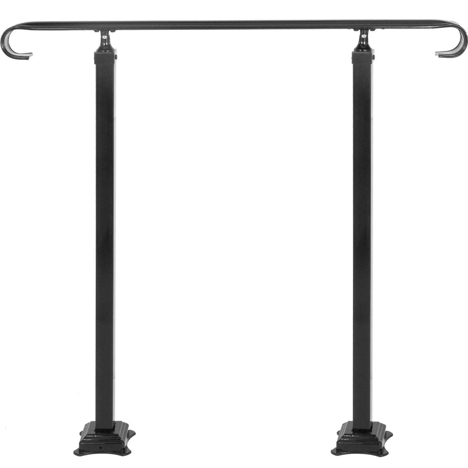 VEVOR Wrought Iron Handrail Fit 1 to 3 Steps Outdoor Stair Railing - Image 3