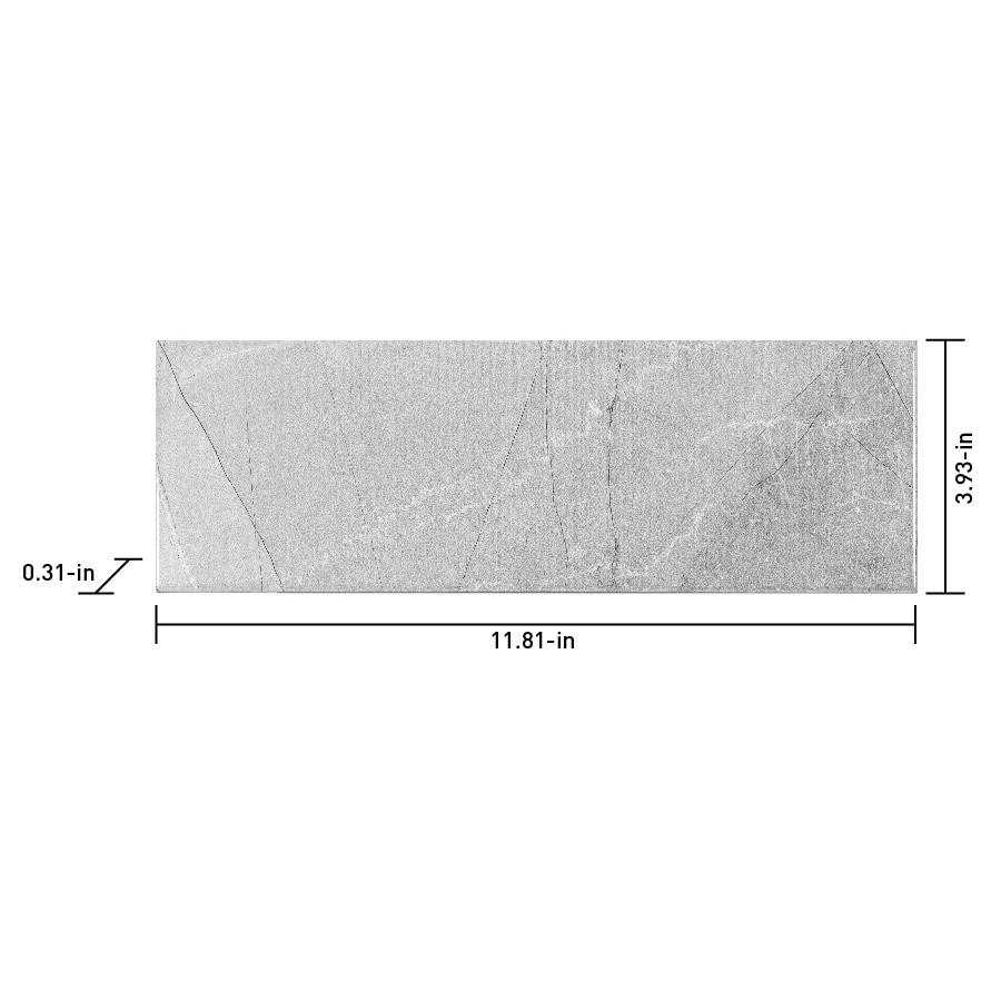 Satori Regent Paladium Glossy 4-in x 12-in Glossy Ceramic Marble Look Wall Tile 1001-0209 - Image 3