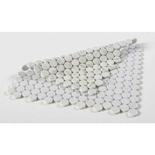 ANDOVA Pixie Gray Penny Round Smooth Glass Mosaic Tile - Image 3