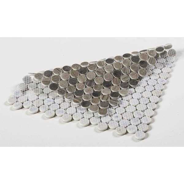 ANDOVA Pixie Gray Penny Round Smooth Glass Mosaic Tile - Image 5