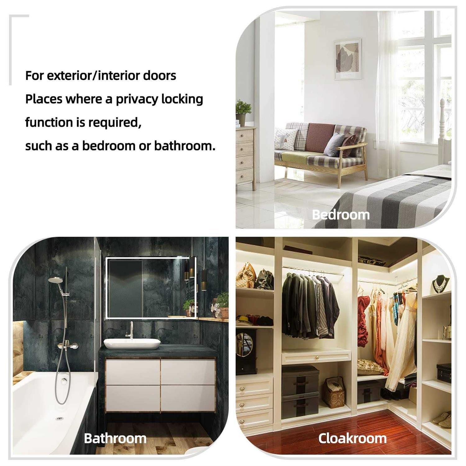 KONIGEEHRE Privacy Door Knobs Matte Black Interior Passage Door Lock Keyless Round lookset for Bedroom Bathroom - Image 2