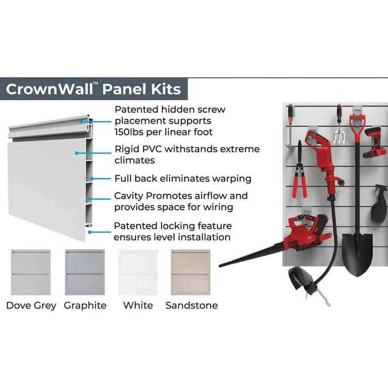 CrownWall Home 6 in. x 4 ft. Heavy Duty PVC Slatwall Organizer Panel Set - Image 4