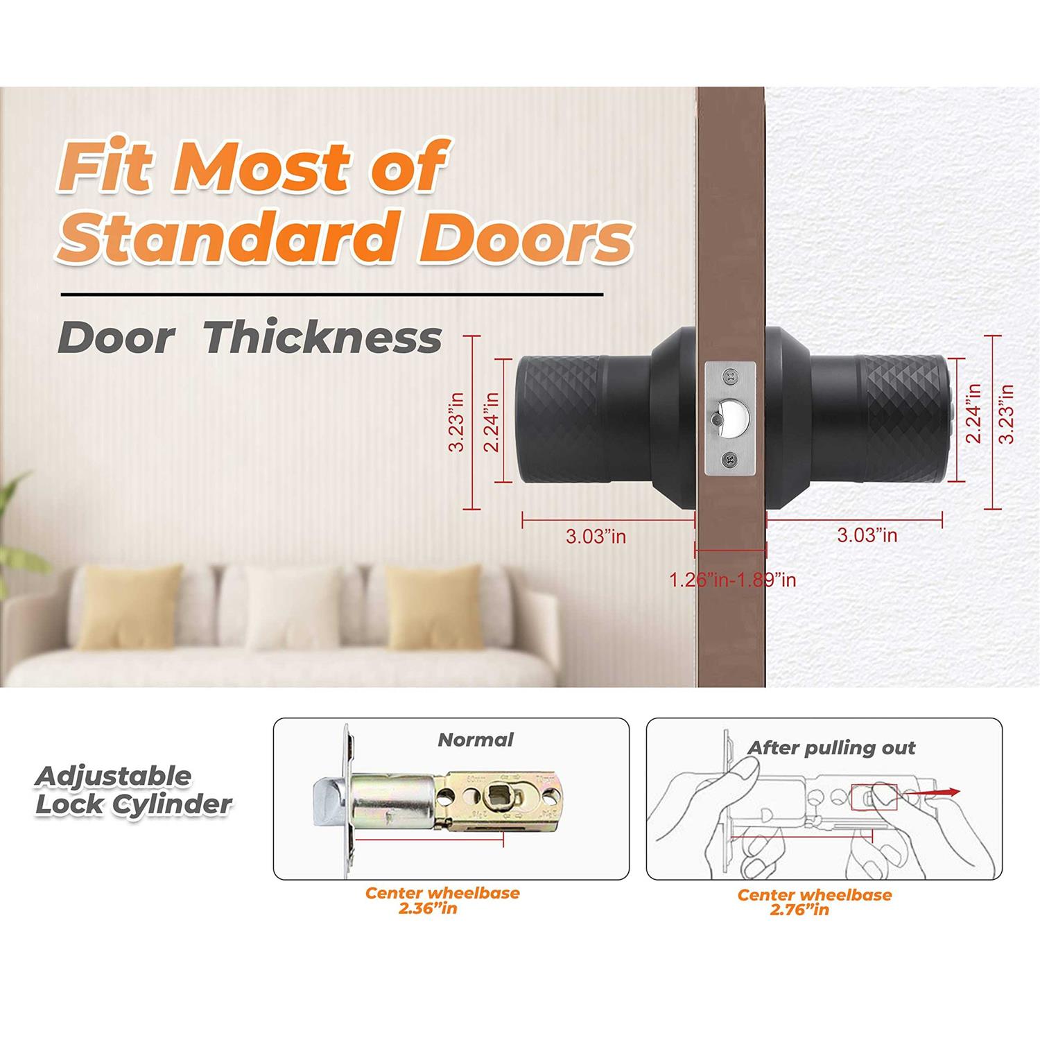 buoan keypad door knob Lock keyless entry door Lock with anti-slip handle - Image 4