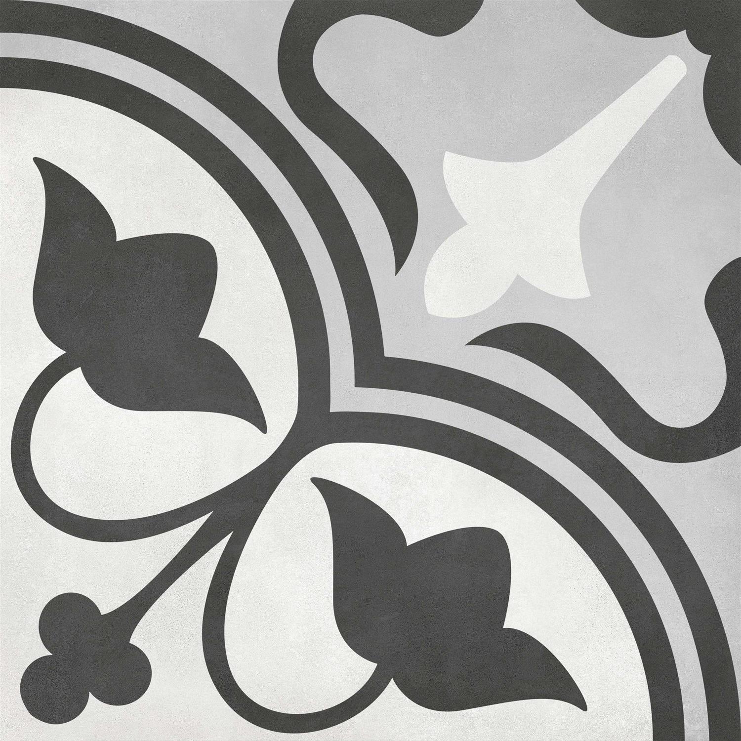 Satori Nouveau Flora Deco 8-in x 8-in Matte Porcelain Encaustic Floor and Wall Tile 1001-0246-0 - Image 5