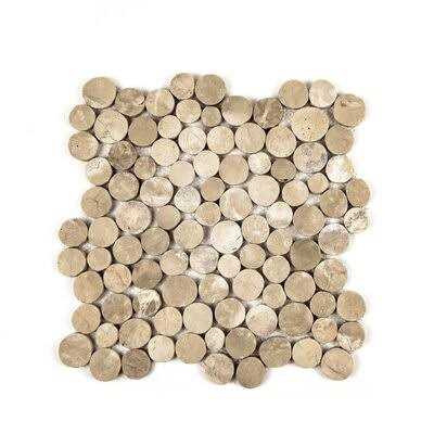 Tile Connection Stone Penny Rounds 11-1/2 in. x 11-1/2 in. Honed Marble Mesh-Mounted Mosaic Tile - Image 3