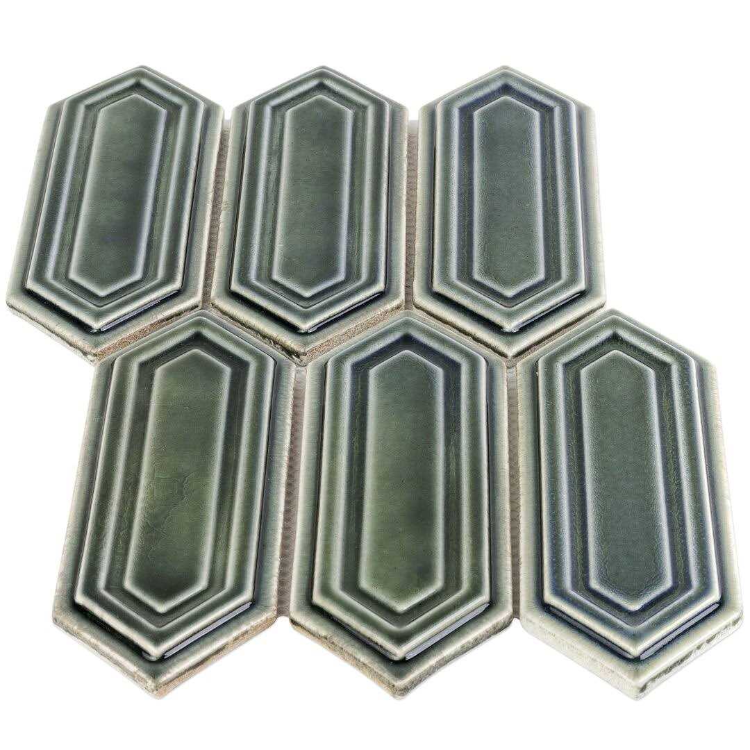 Delphi Hexagon 3 x 9 Straight Edge Ceramic Mosaic Sheet Tile Ivy Hill Tile - Image 4