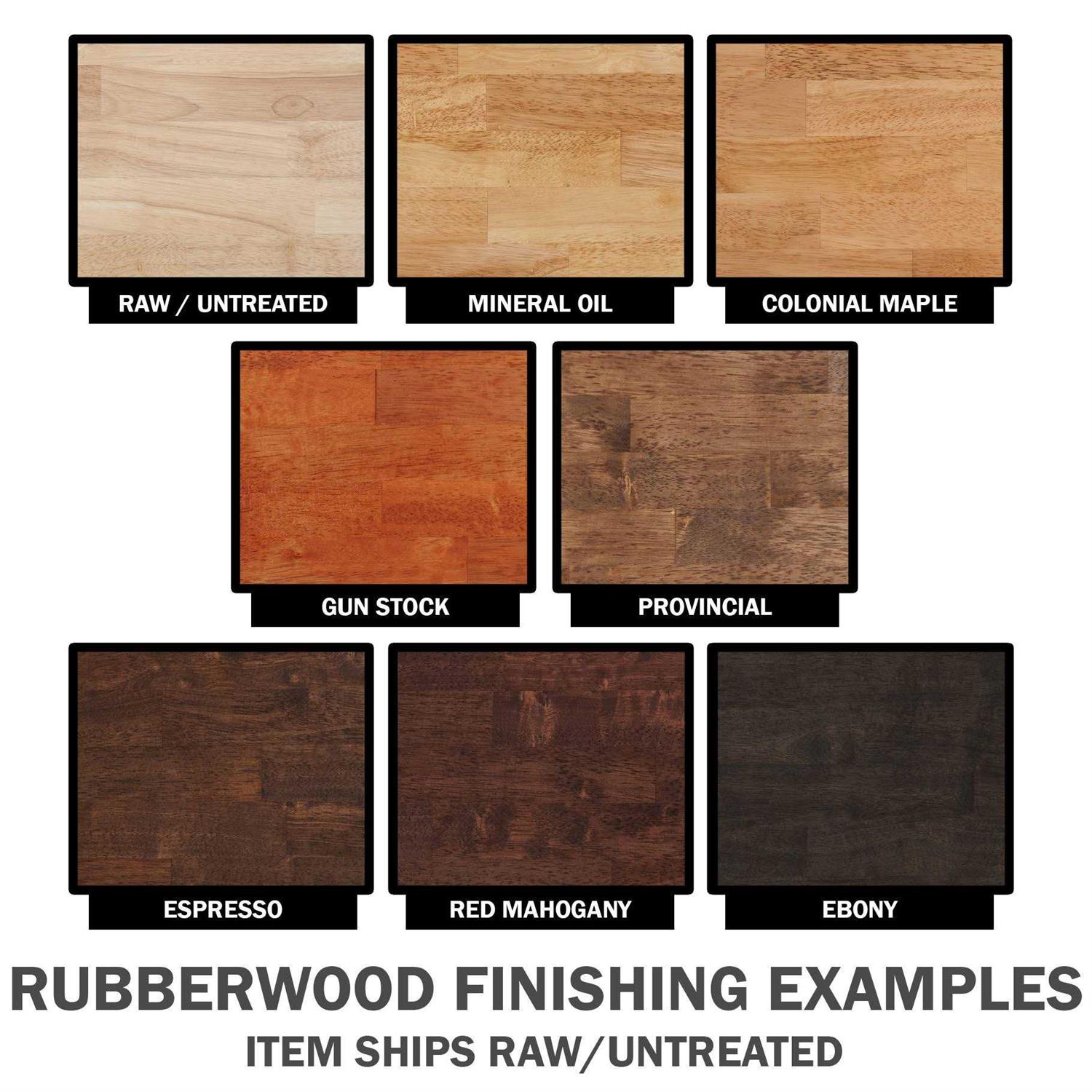 Sparrow Peak Rubberwood 72-in x 30-in x 1.25-in Unfinished Natural Straight Butcher Block Rubberwood Countertop 12530FJRW-72 - Image 4