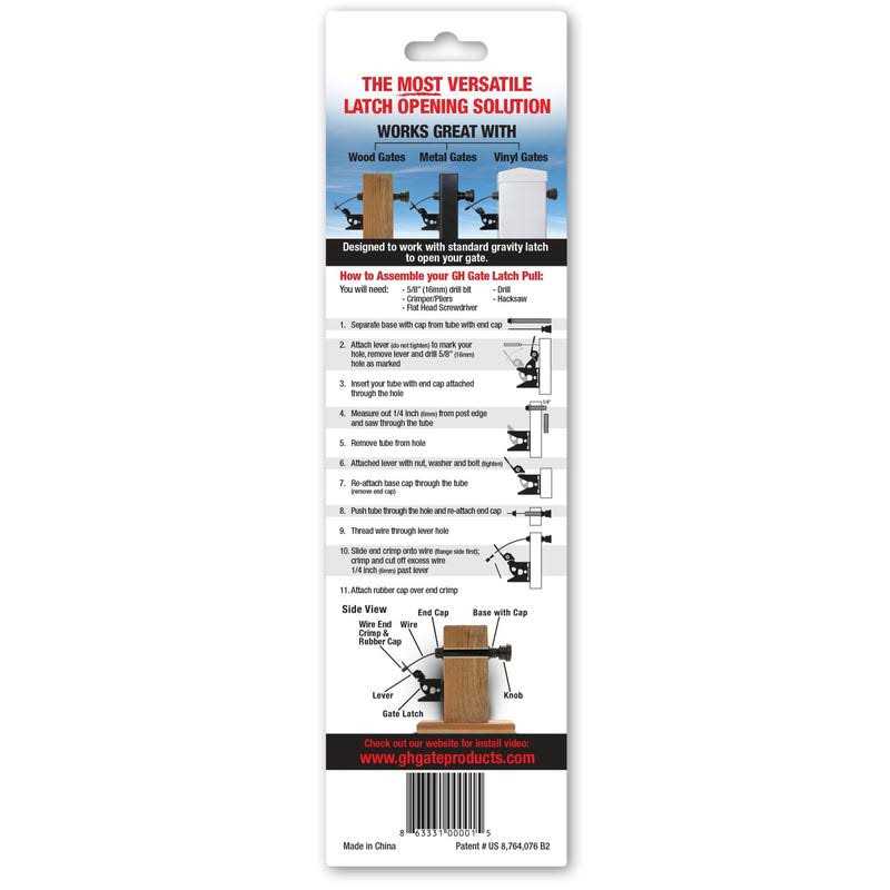 GH GATE PRODUCTS Black Plastic Gate Latch Pull GHGLP01 - Image 2