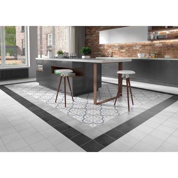 ANDOVA Luv Black/White/Blue/Gray 8 in. x 8 in. Smooth Matte Porcelain Floor and Wall Tile - Image 3