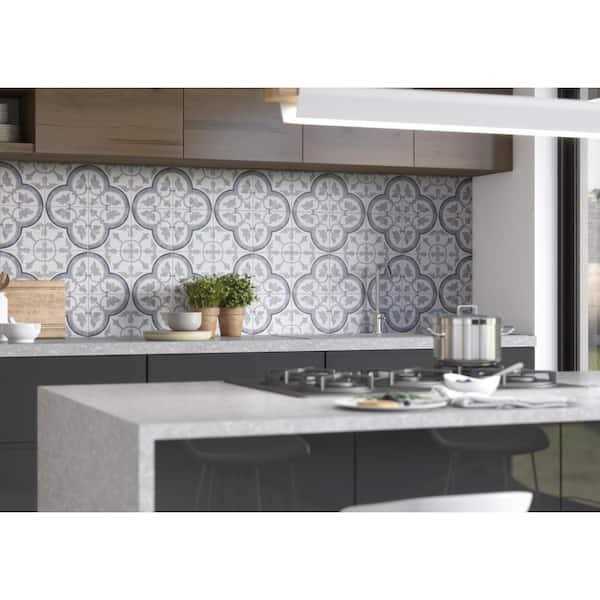 ANDOVA Luv Black/White/Blue/Gray 8 in. x 8 in. Smooth Matte Porcelain Floor and Wall Tile - Image 5