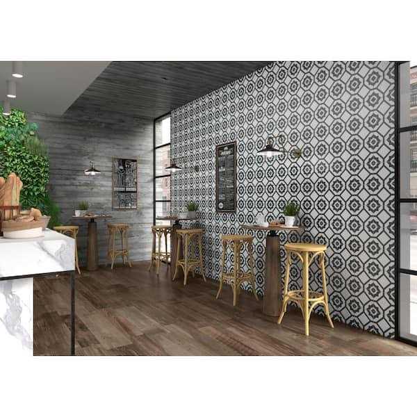 ANDOVA Luv Black/White/Blue/Gray 8 in. x 8 in. Smooth Matte Porcelain Floor and Wall Tile - Image 3