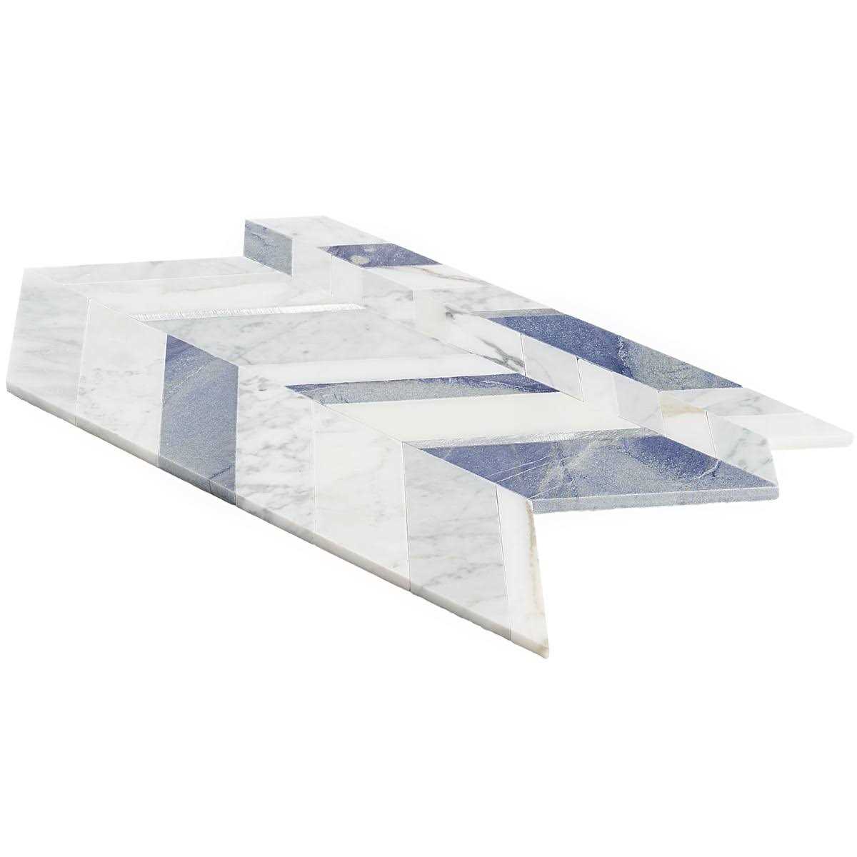 Tyra 11.81 in. x 18.89 in. Polished Marble and Brass Wall Mosaic Tile Ivy Hill Tile - Image 3