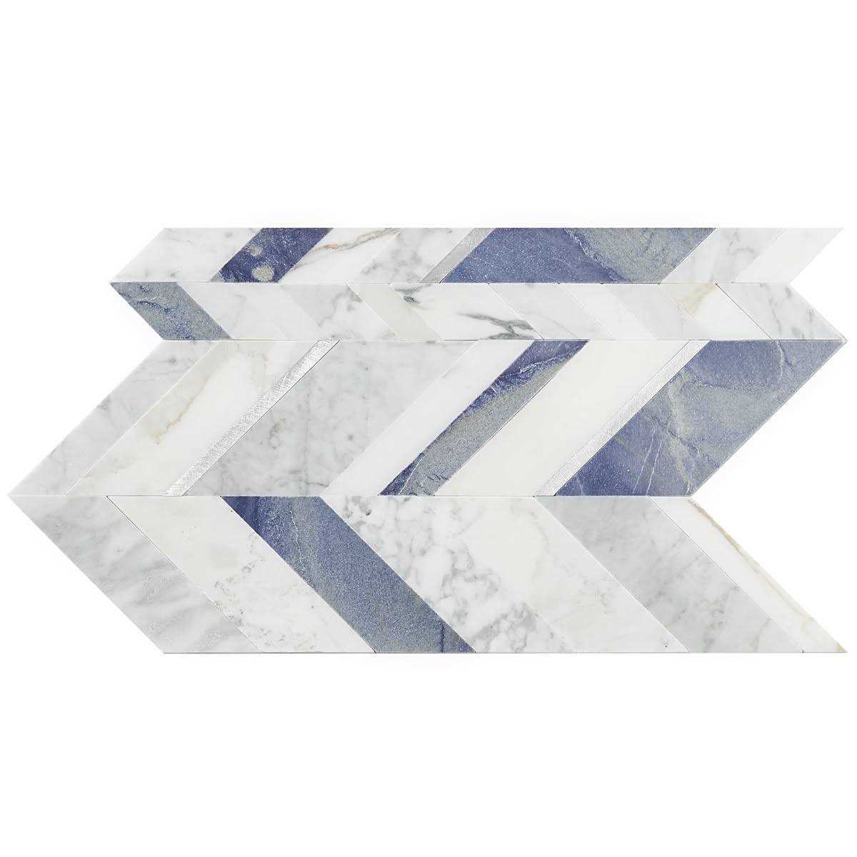 Tyra 11.81 in. x 18.89 in. Polished Marble and Brass Wall Mosaic Tile Ivy Hill Tile - Image 5