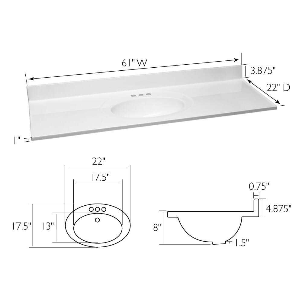 Design House Cultured Marble Vanity Top - Image 3