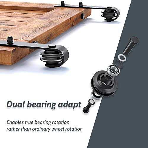 SKYSEN Single Sliding Barn Door Hardware kit, Barn Door Track, 1/4” Thick Material - Image 4