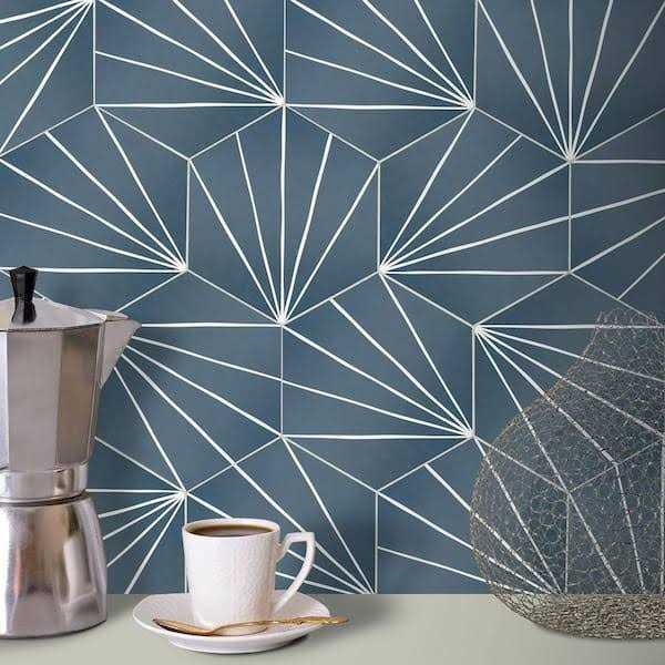 6 x 7 Stone Composite Peel & Stick Mosaic Tile sunwings - Image 3