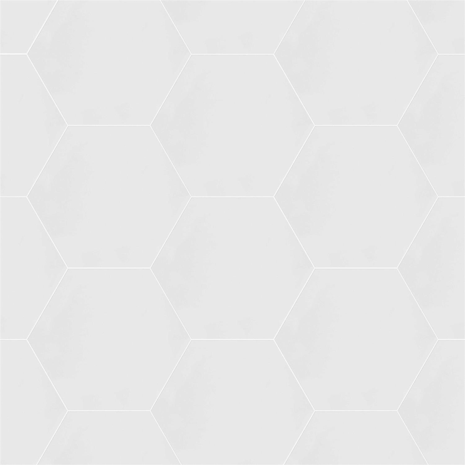 Merola Tile Apini Hex Matte White 9-1/8 in. x 10-1/2 in. Porcelain Floor and Wall Tile - Image 4