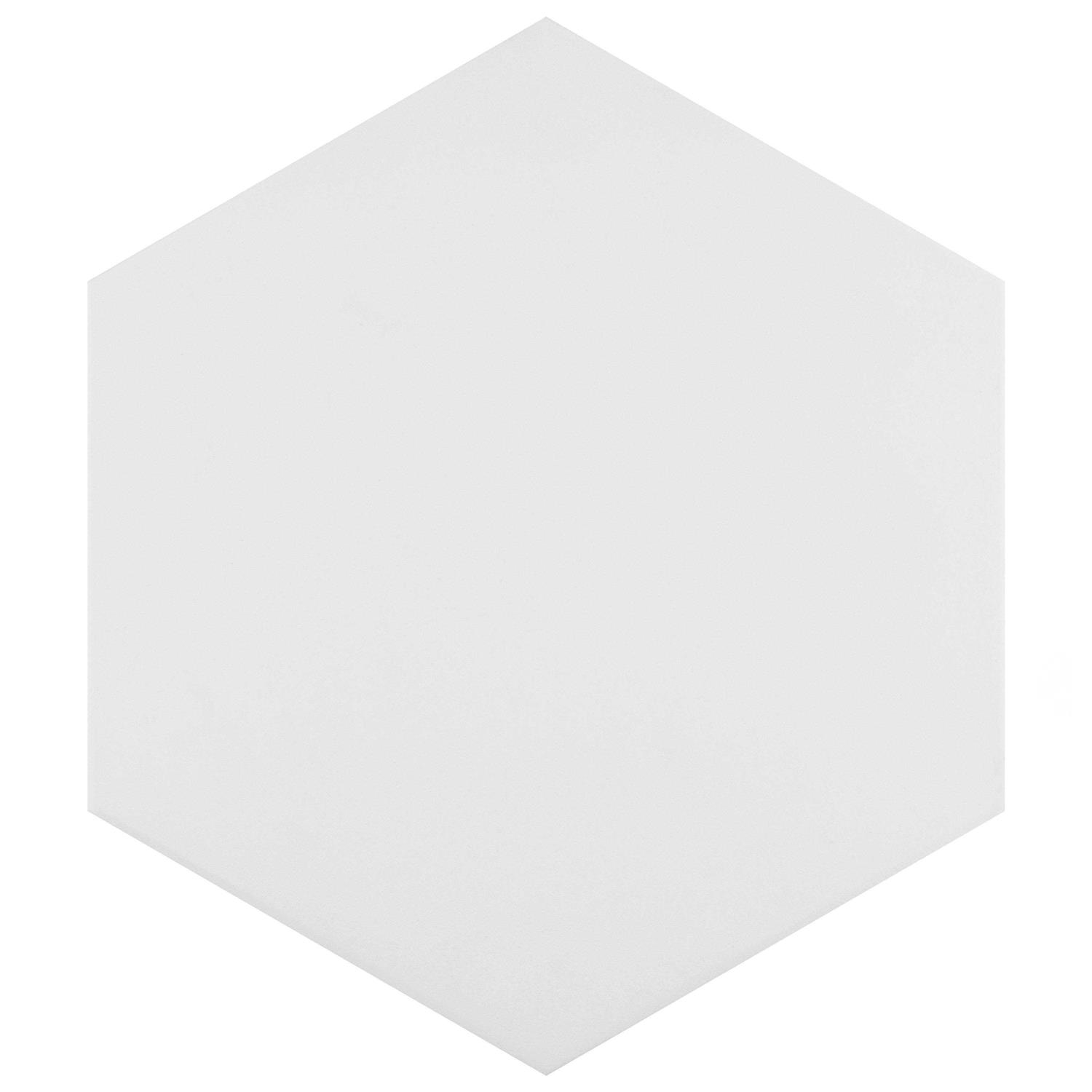 Merola Tile Apini Hex Matte White 9-1/8 in. x 10-1/2 in. Porcelain Floor and Wall Tile - Image 5