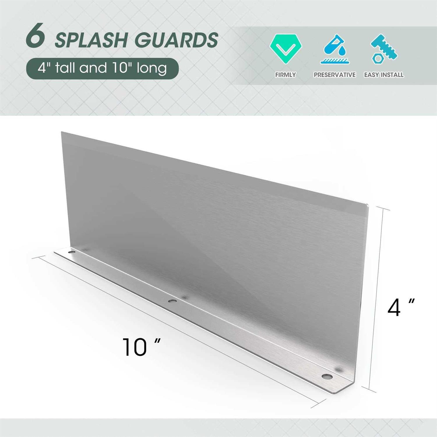 6 Pack Stainless Steel Rainwater Valley Gutter Splash Guard Straight or Bent Style 10 Inch Each - Image 3