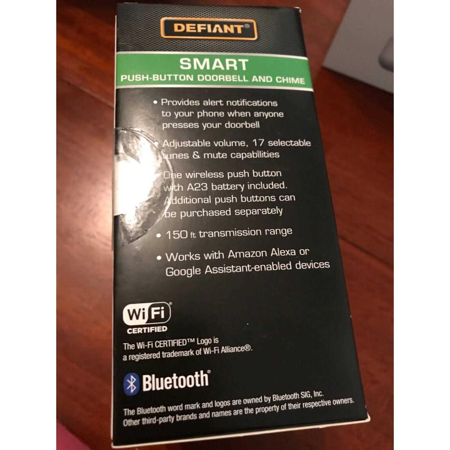 Defiant Wireless Wi-Fi Smart Plug-In White Doorbell Kit with Wireless Push Button Powered by Hubspace - Image 5