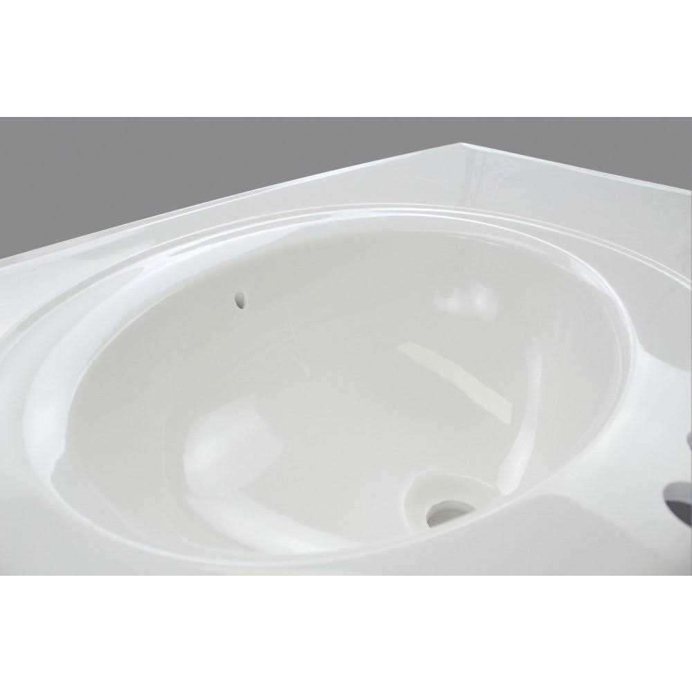 Transolid Cultured Marble Bathroom Vanity Top White - Image 3