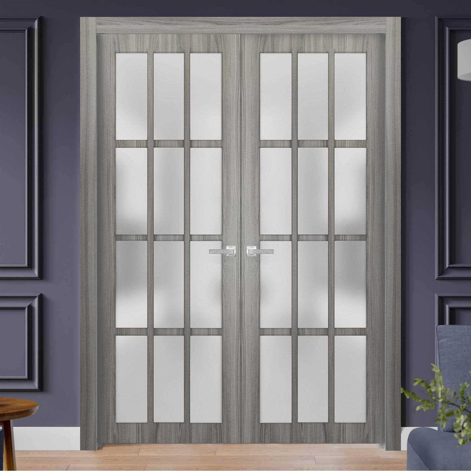 Sartodoors French Double Doors 80 inches Frosted Glass FELICIA3312DD-GA - Image 5