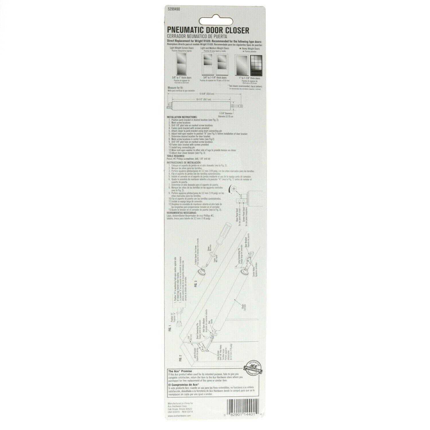 Ace Screen/Storm Door Closer Pneumatic White - Image 3