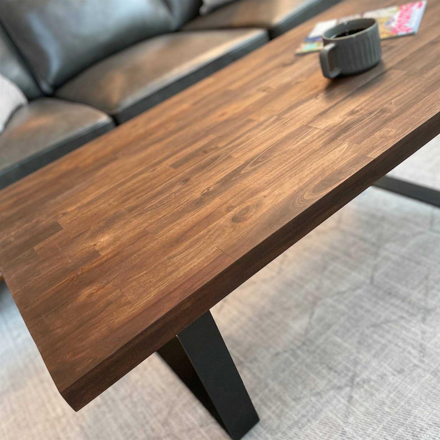 Sparrow Peak Acacia Espresso Stained 120-in x 25-in x 1.5-in Espresso Stained Straight Butcher Block Acacia Countertop 1525FJACESP-120 - Image 5