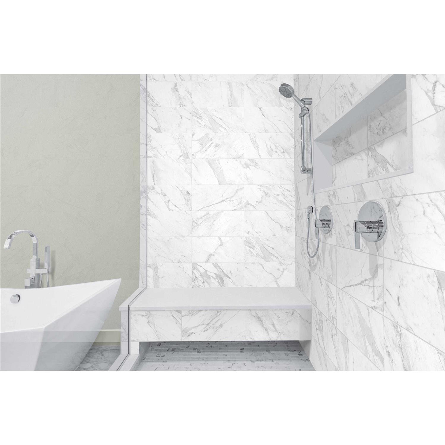 Satori Regent Glossy 8-in x 16-in Glossy Ceramic Marble Look Wall Tile 1001-0210 - Image 4