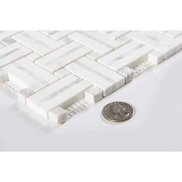 ANDOVA Fabrique White Woven Look Smooth Natural Stone Tile - Image 3