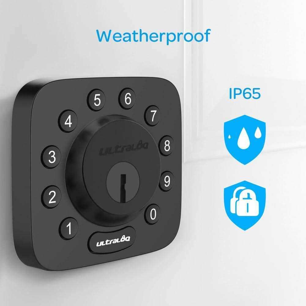 Ultraloq U-Bolt Black Wi-Fi Deadbolt Smart Lock with Passage Handle - Image 4