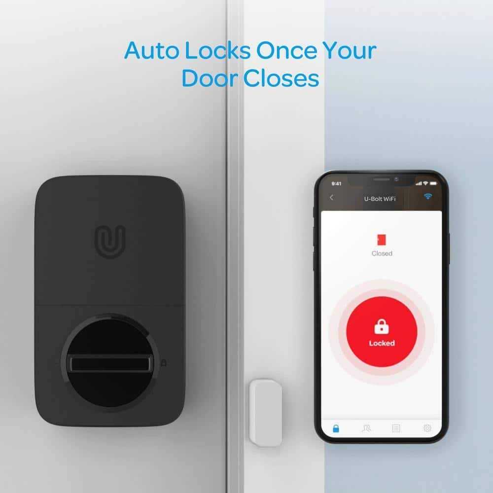 Ultraloq U-Bolt Black Wi-Fi Deadbolt Smart Lock with Passage Handle - Image 5