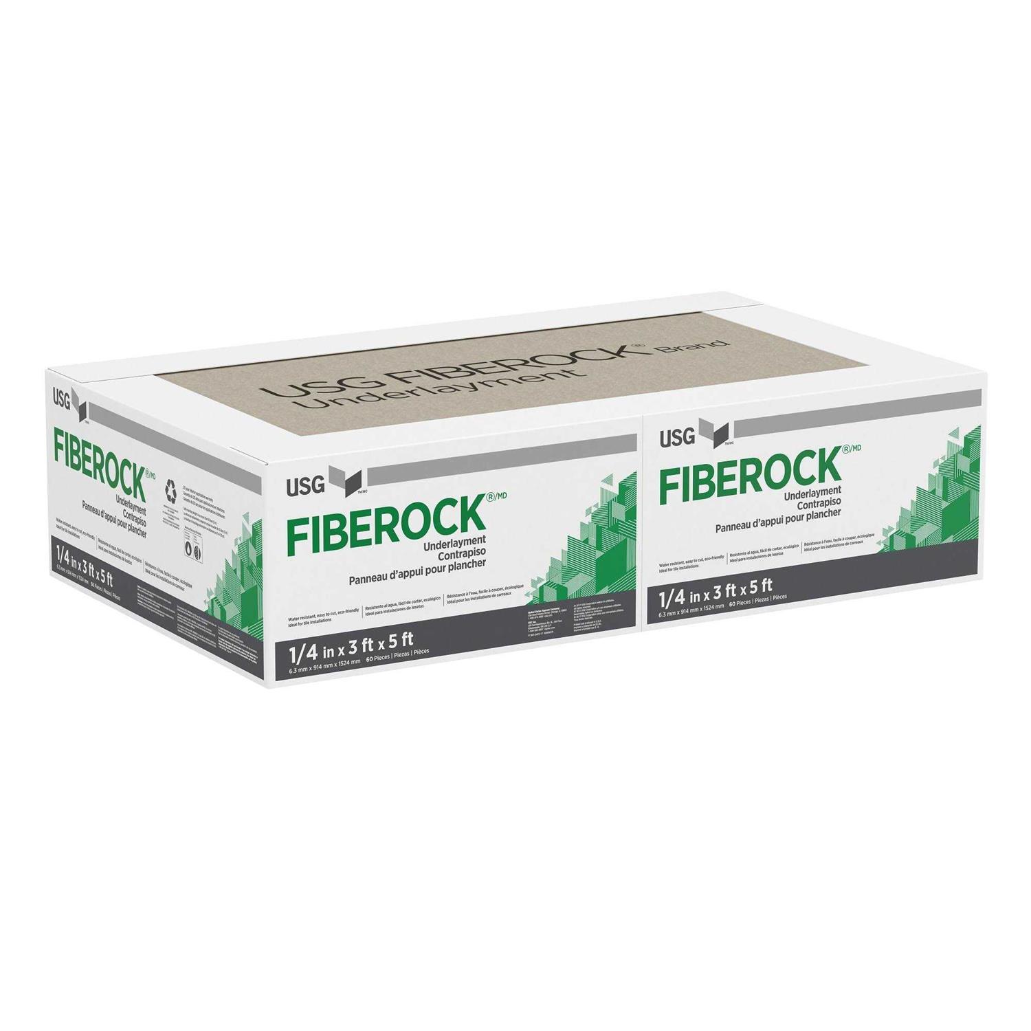 USG Fiberock Brand 1/4 in. x 3 ft. x 5 ft. Underlayment - Image 5