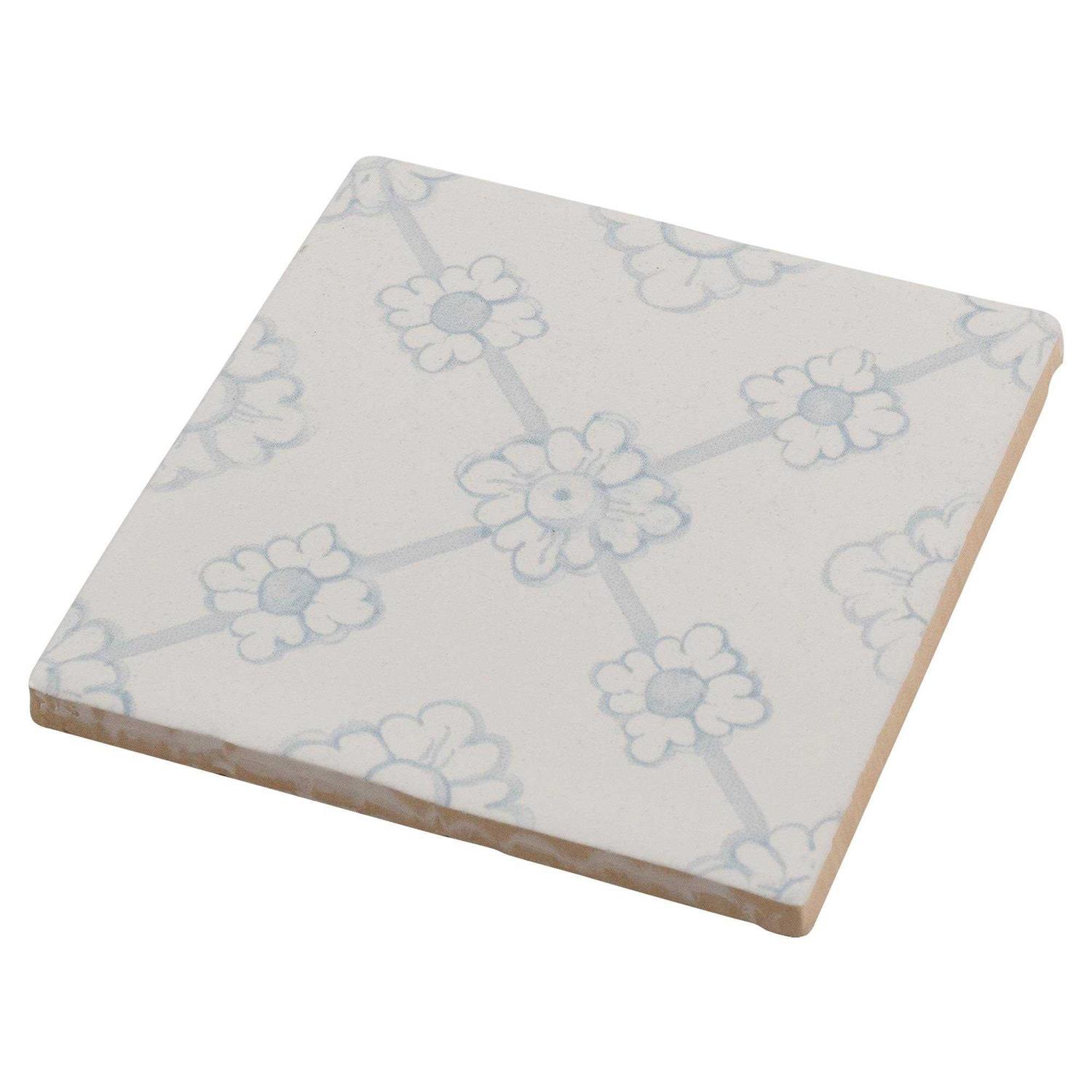 Traditional 5x5 Light Square Matte Ceramic Mosaic Tile - Image 3