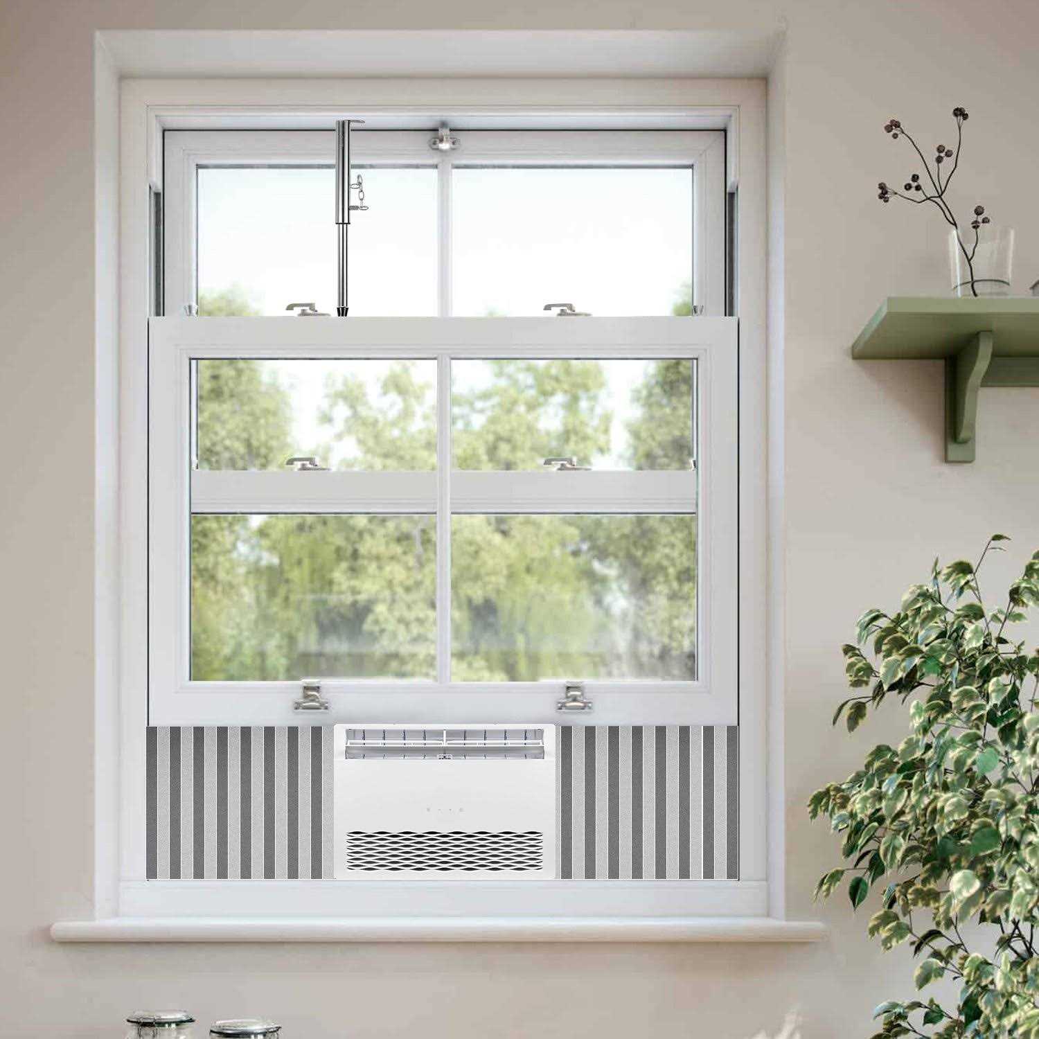 TURBRO Adjustable Window Security Lock Bar Extendable Sliding Windows with AC Unit Installed - Image 4