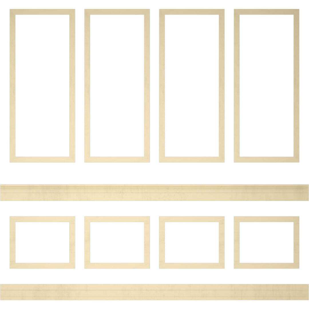 94 1/2L Ashford Square Panel Stacked Wall Wainscot Paneling Kit Ekena Millwork - Image 4
