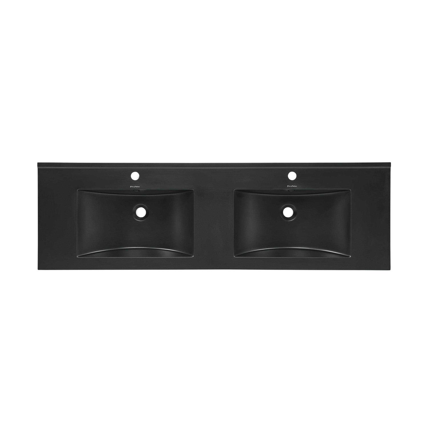Swiss Madison 60 inch Vanity Top Bathroom Sink in Matte Black with 3 Holes - Image 4