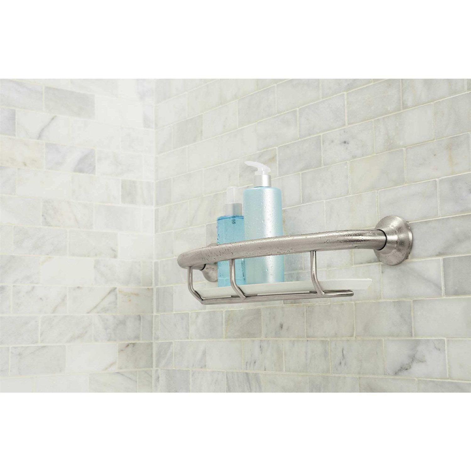Moen Chrome 16 Grab Bar with Shelf LR2356DCH - Image 3