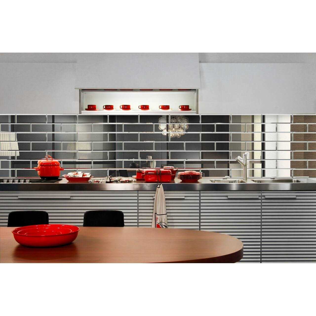 Tilebay 3 x 10 Beveled Edge Mirror Backsplash Kitchen Tiles - Image 4