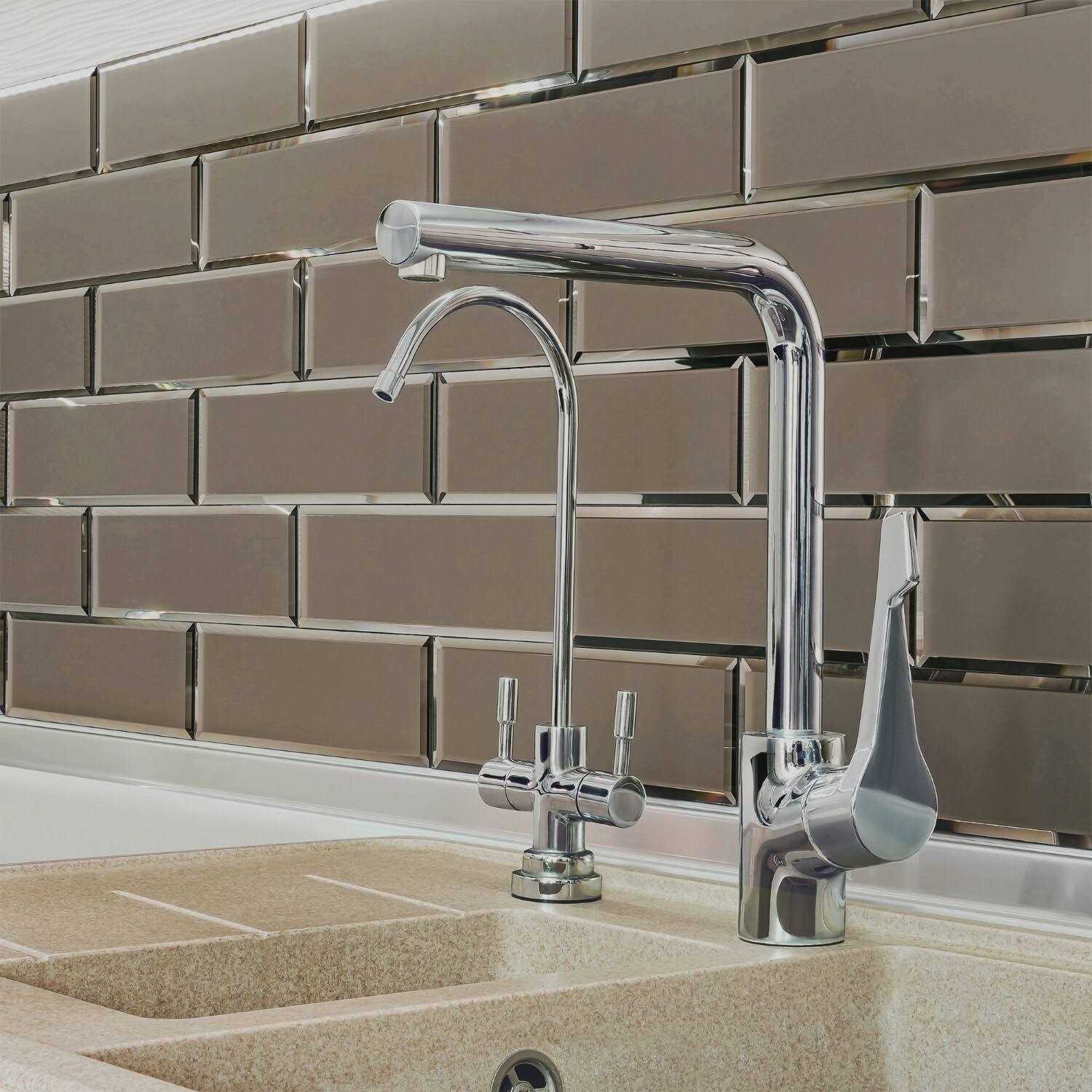 Tilebay 3 x 10 Beveled Edge Mirror Backsplash Kitchen Tiles - Image 4