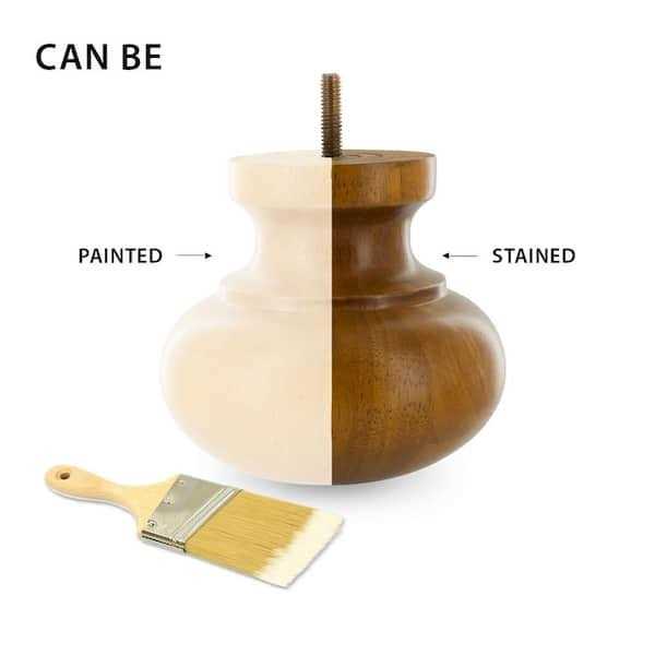 American Pro Decor Stained Solid Hardwood Round Bun Foot - Image 5