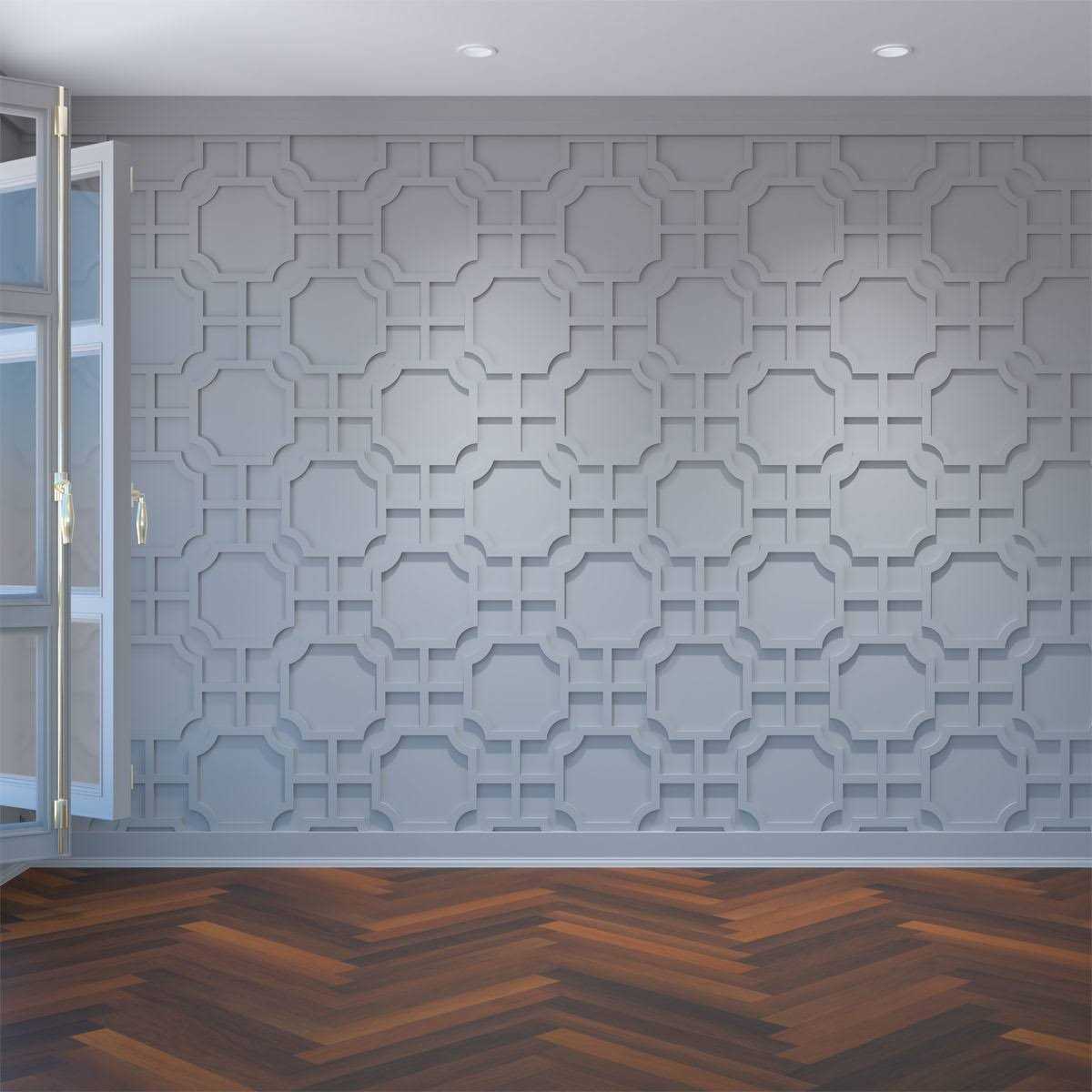 Ekena Millwork Bradley Decorative Fretwork Wall Panels in Architectural Grade PVC