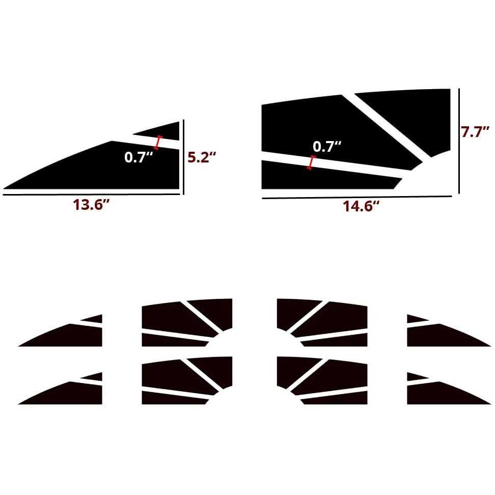 Sanfurney 2 Car Magnetic Garage Door Windows Panes Sunburst Style Pre-Cut Faux Fake Decorative Window Decals - Image 3