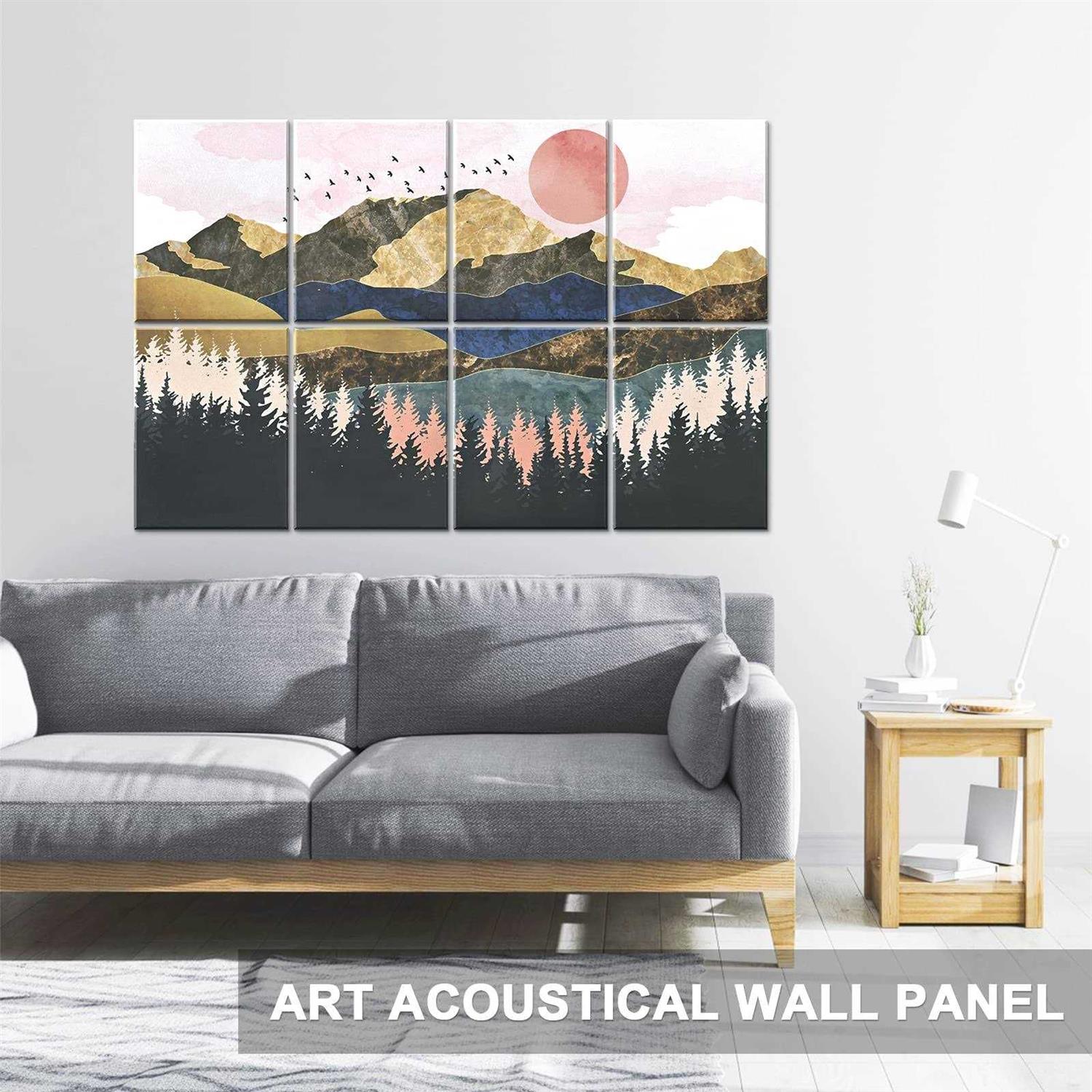 Tutmyrea Art Acoustic Panels 48 x 32 Self-adhesive Sound Proofing Padding 8 Pack Acoustical Soundproof Wall Panels - Image 4